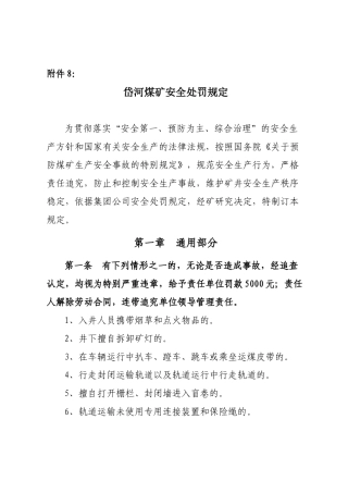 岱河煤矿安全处罚规定