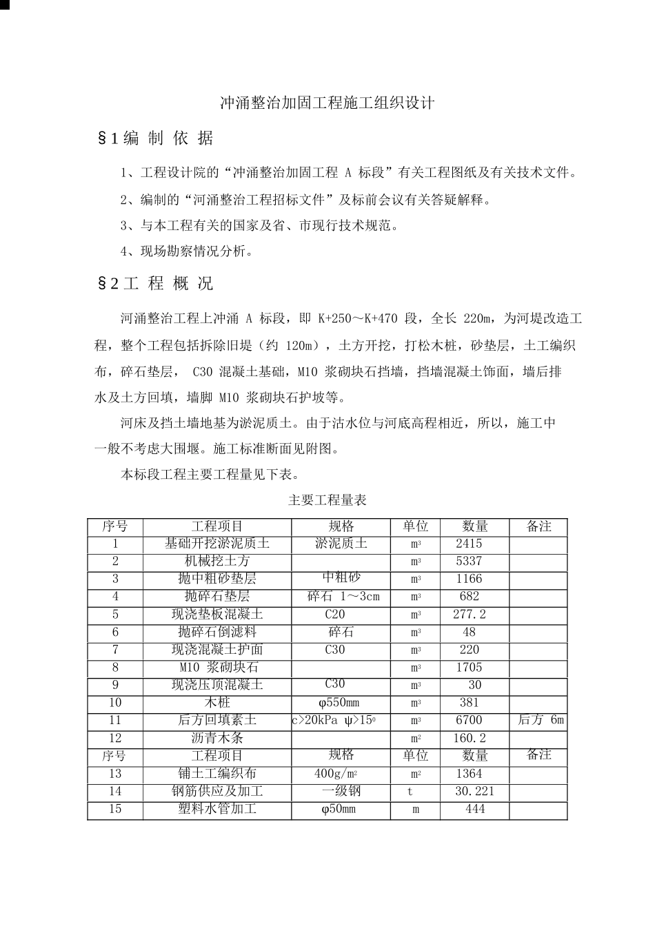 冲涌整治加固工程施工组织方案_第1页