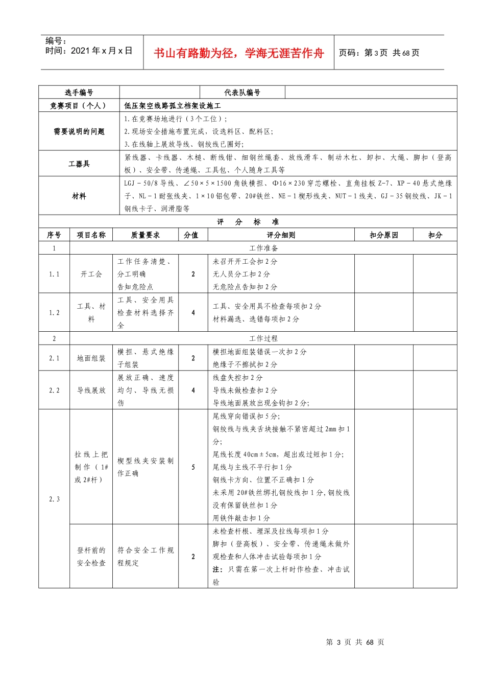 农电工实际操作项目评分标准_第3页