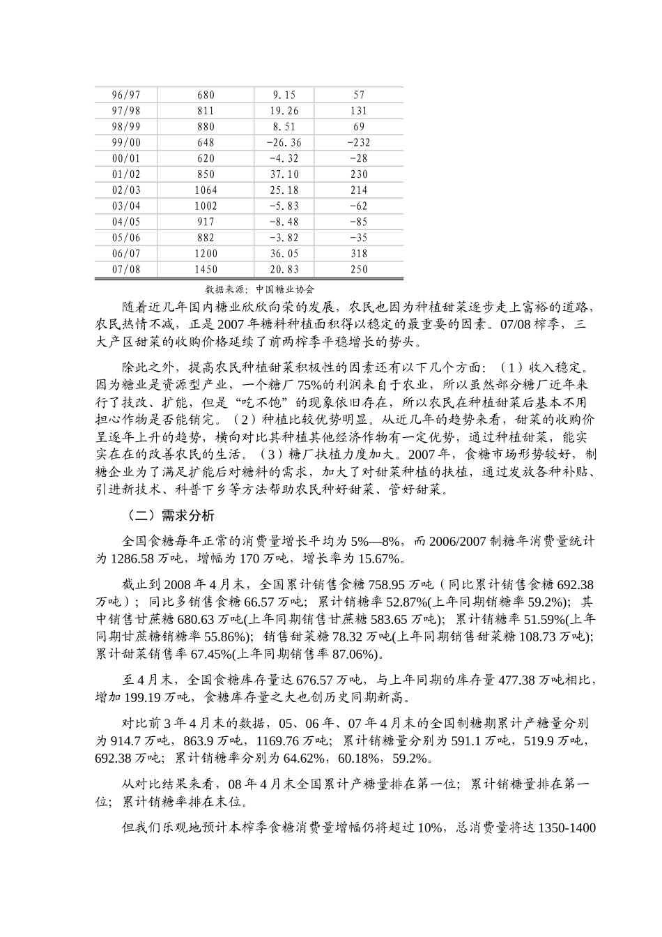 制糖行业竞争分析及预测需求_第2页