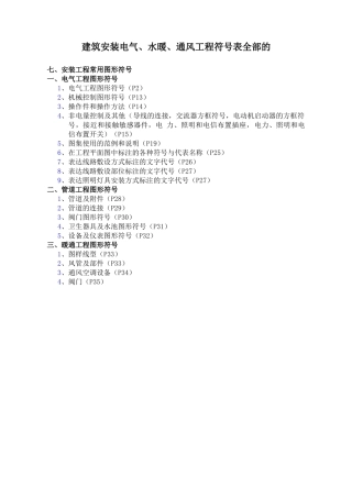建筑安装电气_水暖_通风工程图形符号解释表（35页）