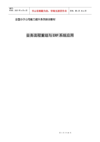 分子公司业务流程重组与ERP应用