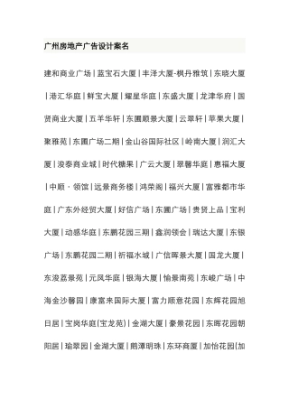 广州房地产广告设计案名