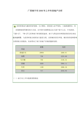广西某房地产分析
