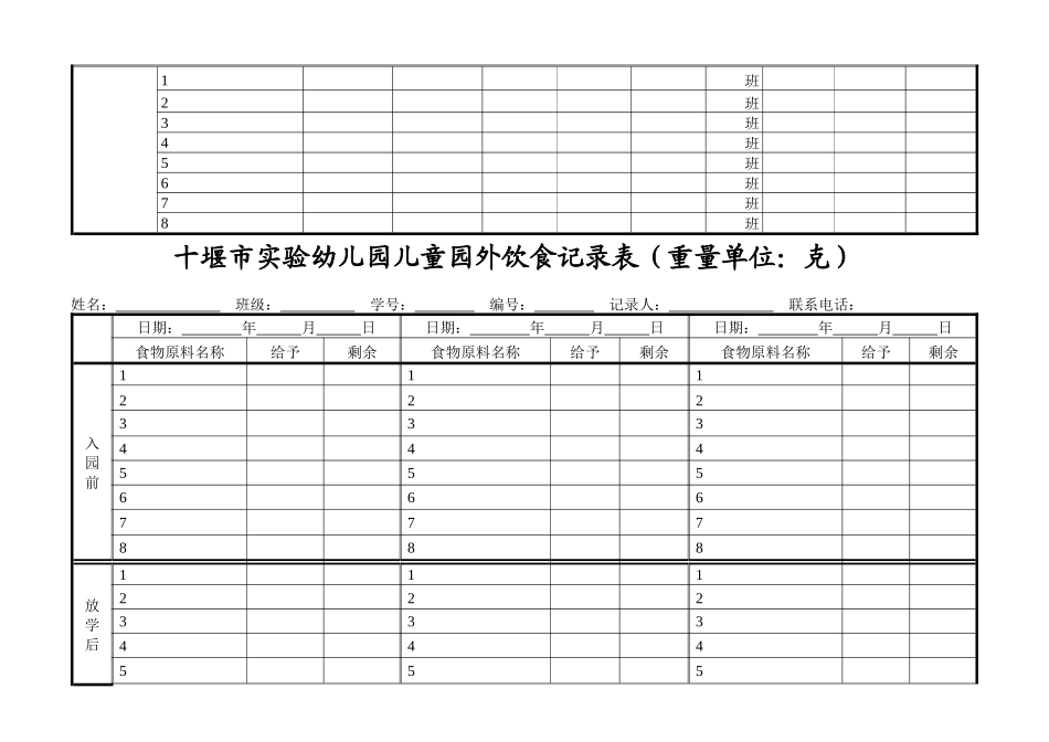 实验幼儿园儿童园内饮食记录表_第3页