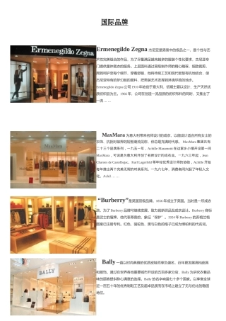 国际享誉盛名的服装品牌