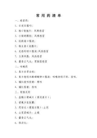 家庭常备药品清单,使用常识及储藏知识