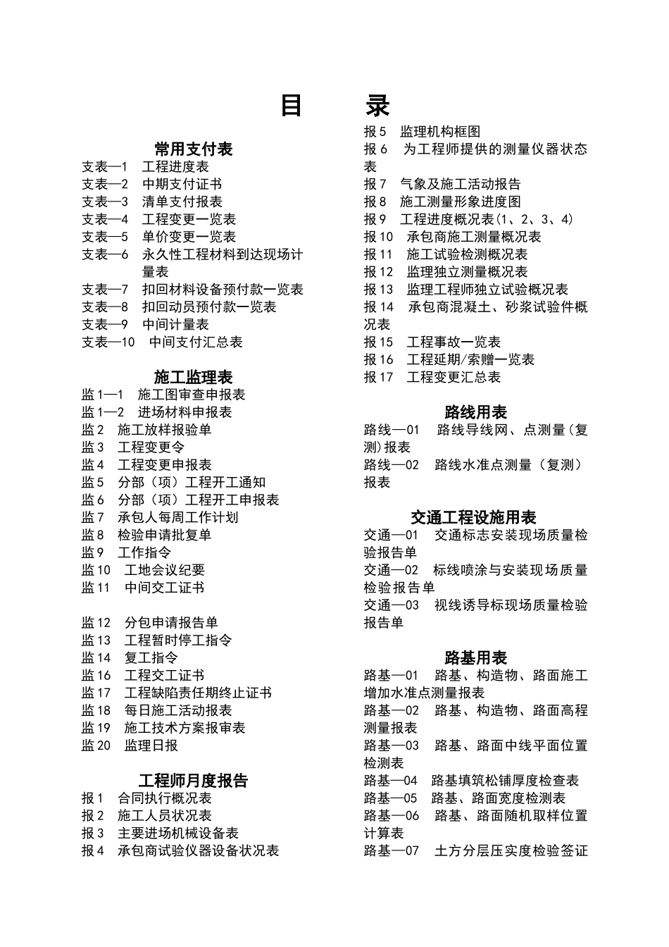 基本全套表格——公路工程常用表格(200页)_第3页
