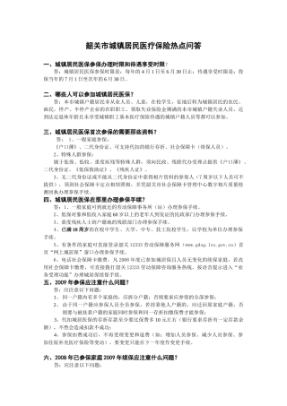 城镇居民医疗保险知识问答