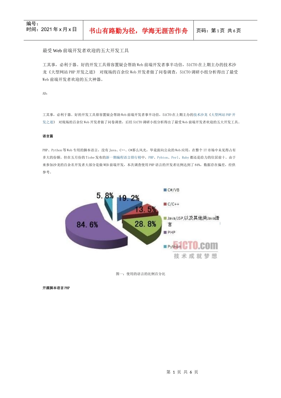 前端工程师-最受欢迎的五大前端开发工具_第1页