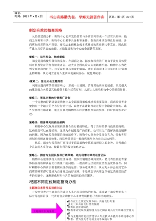 制定有效的招商策略