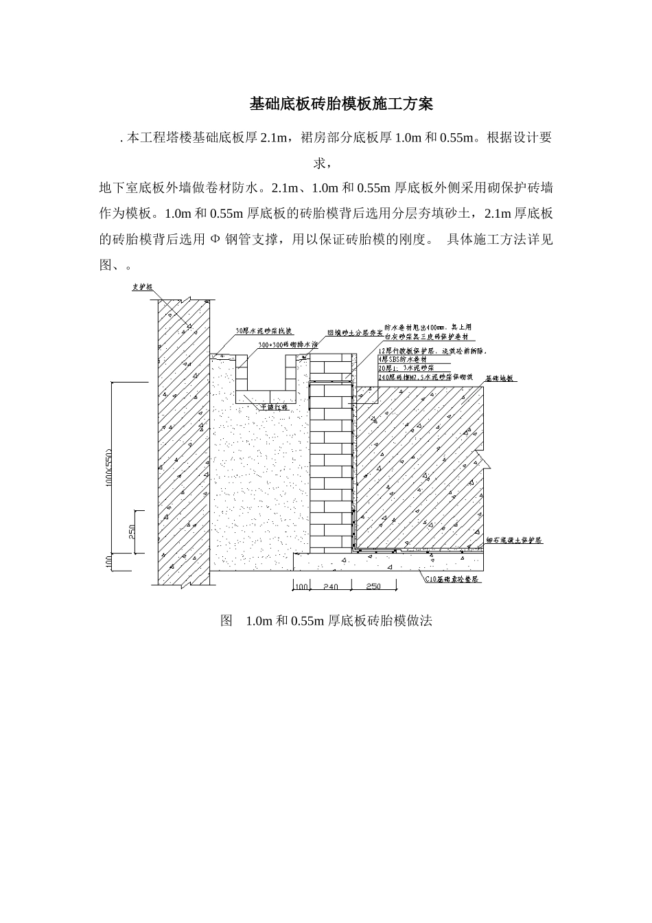 广场一期工程基础底板砖胎模施工组织设计方案_第3页