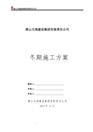 冬期施工方案(公司)