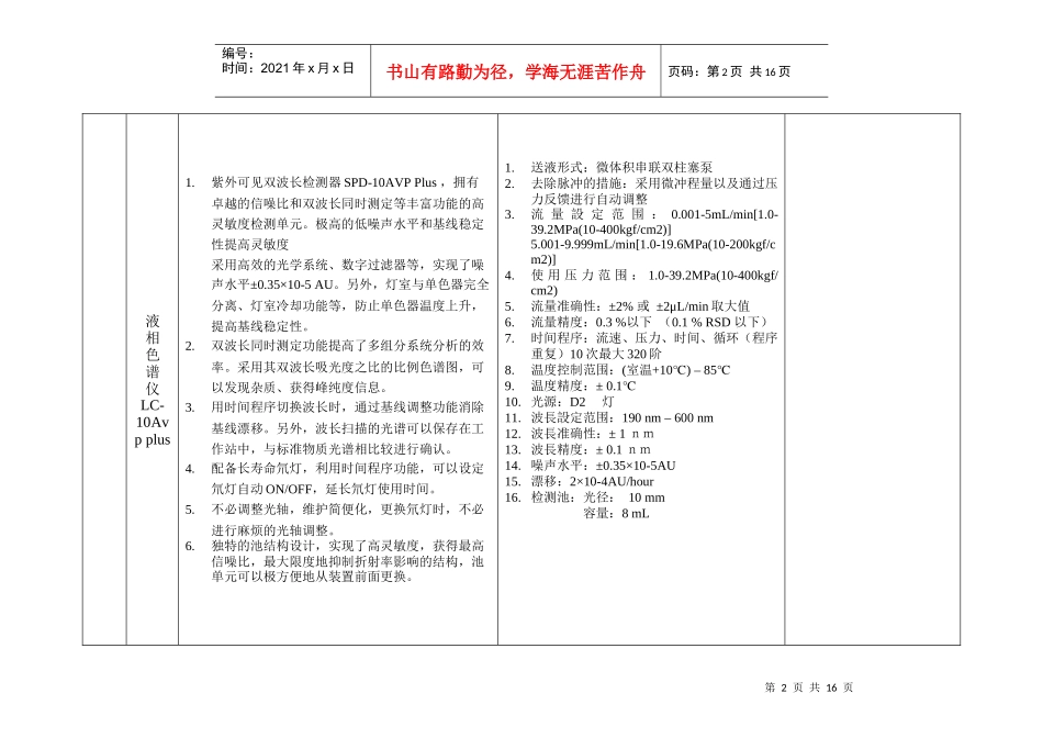 农产品质量安全检验检测仪器设备性能与指标_第2页