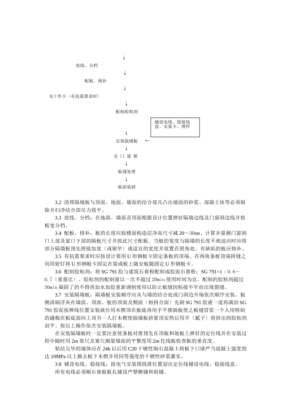 增强石膏空心条板隔墙施工工艺标准_第2页