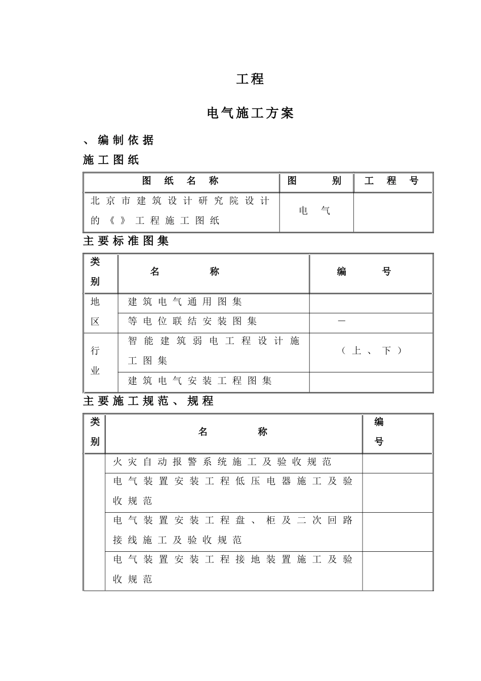 地工程电气施工组织设计方案二防电气施组_第1页