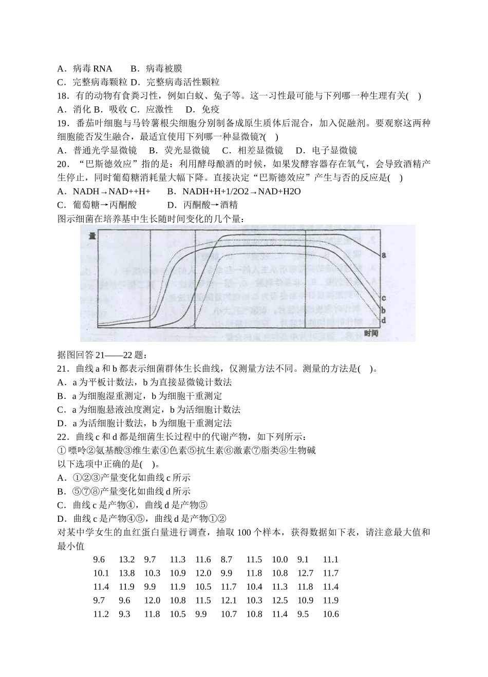 广东生物竞赛试题及答案_第3页
