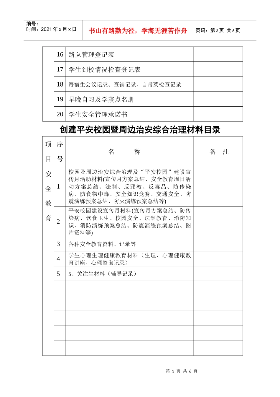 创建平安校园暨周边治安综合治理材料目录_第3页