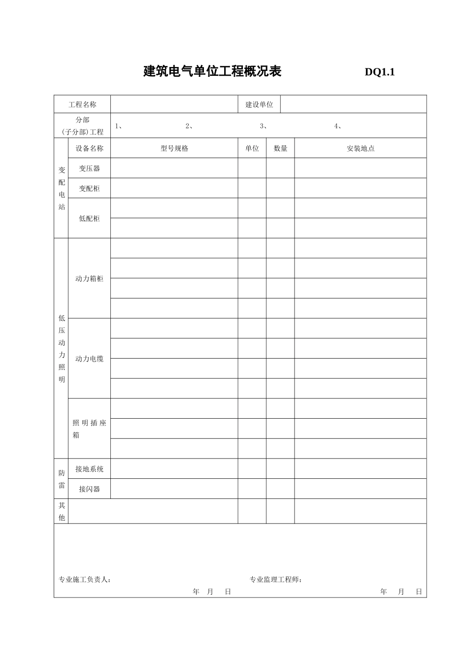 建筑电气工程施工验收汇总表_第1页