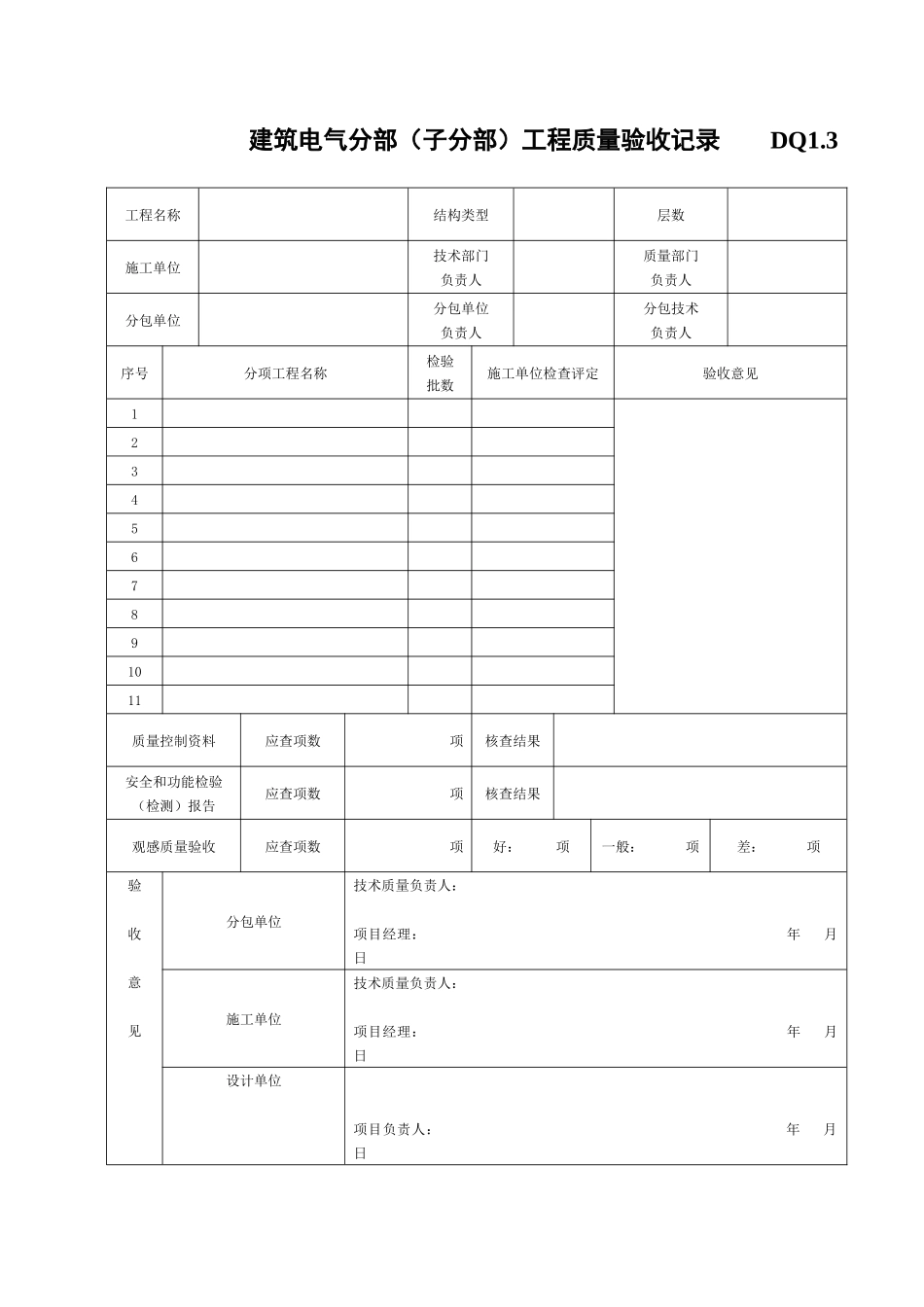 建筑电气工程施工验收汇总表_第3页