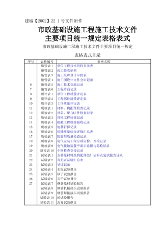 市政工程全套表格