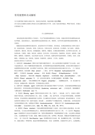 常用废塑料名词解析