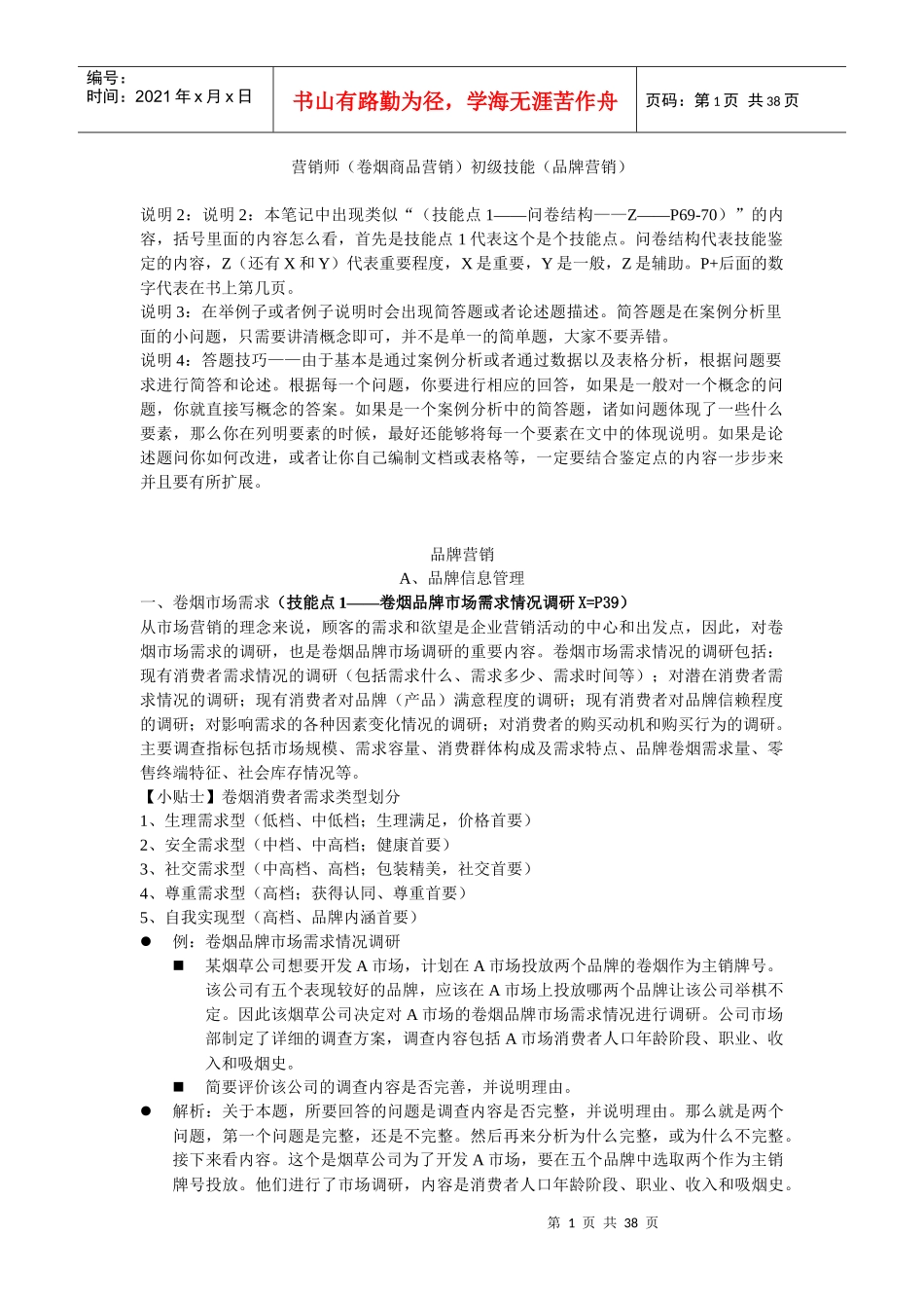 初级技能(品牌营销)_第1页