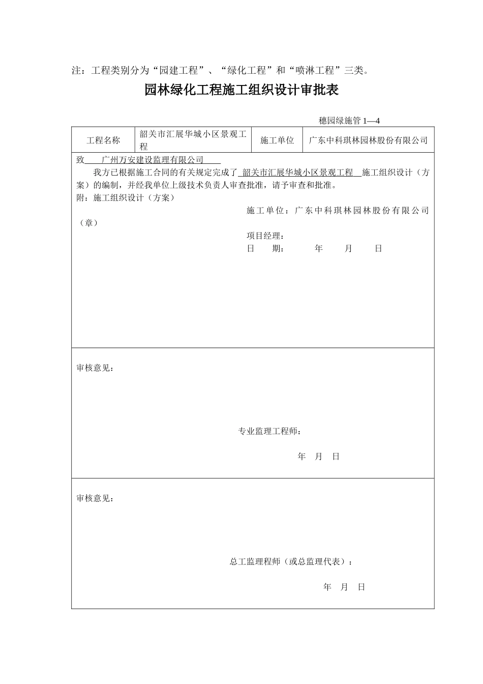 小区景观工程园林绿化资料表格_第2页