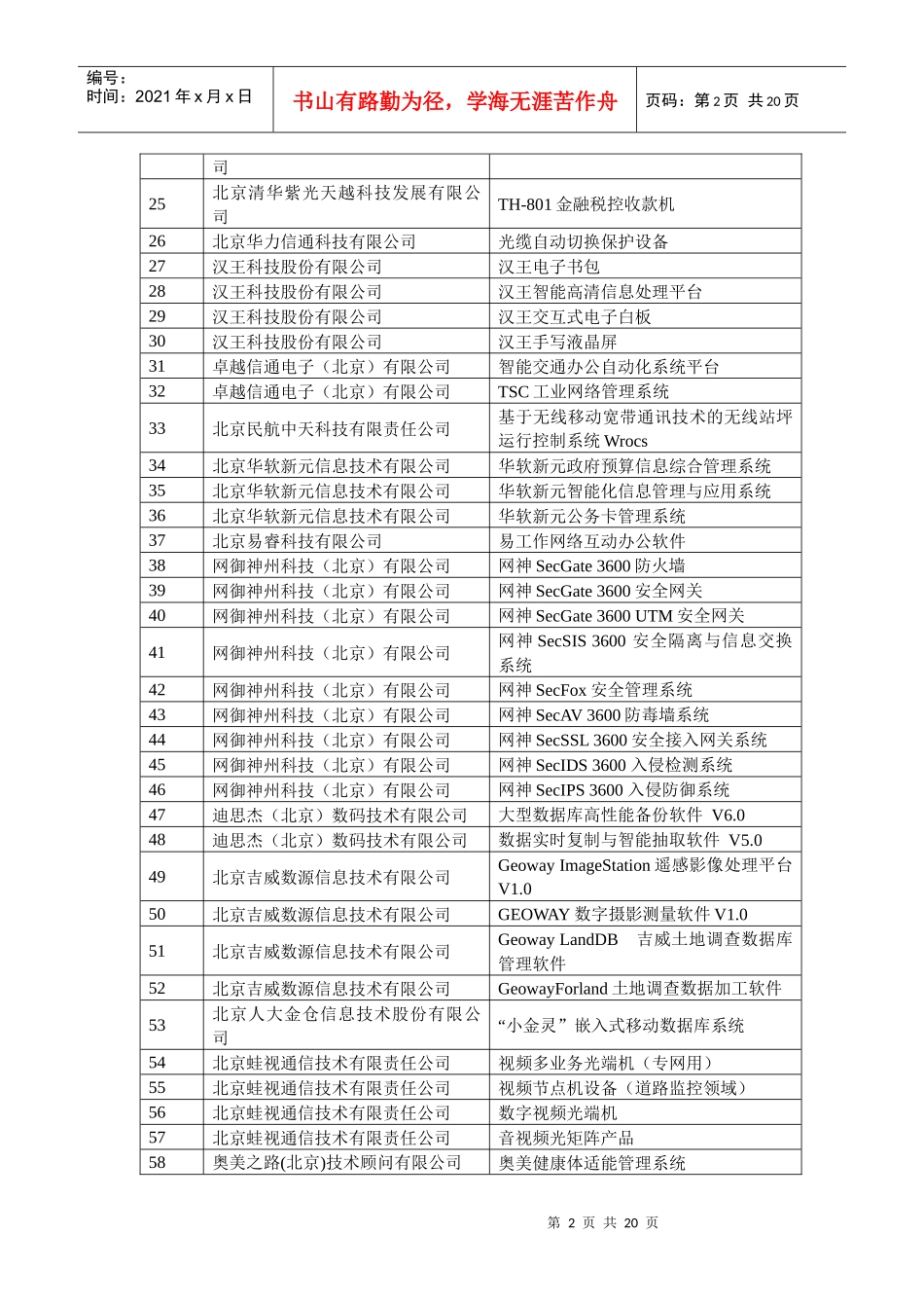 北京市第四批自主创新产品目录_第2页