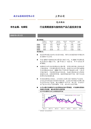 包头铝业投资价值分析报告