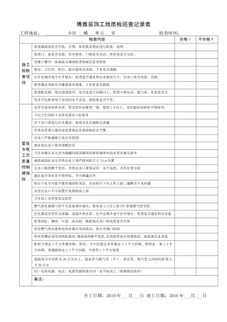工地质检巡查记录表