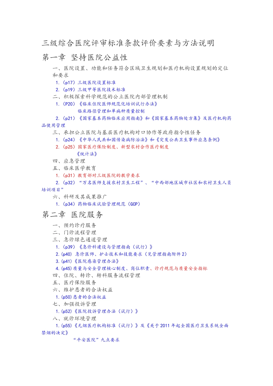 山大二院三级综合医院评审标准条款评价要素与方法说明_第1页