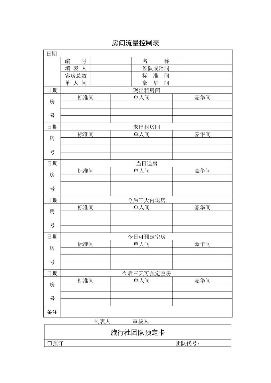 客房部表格（ 63页）_第2页