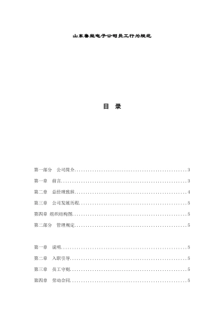 山东XX电子公司员工行为规范