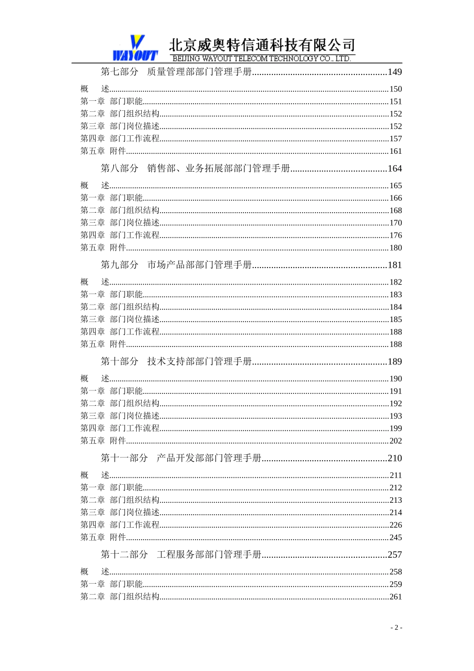 北京威奥特信通科技有限公司部门管理手册试行版_第2页