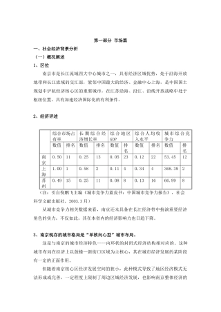 南京市地产项目分析报告