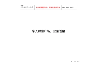 华天财富广场开业策划案