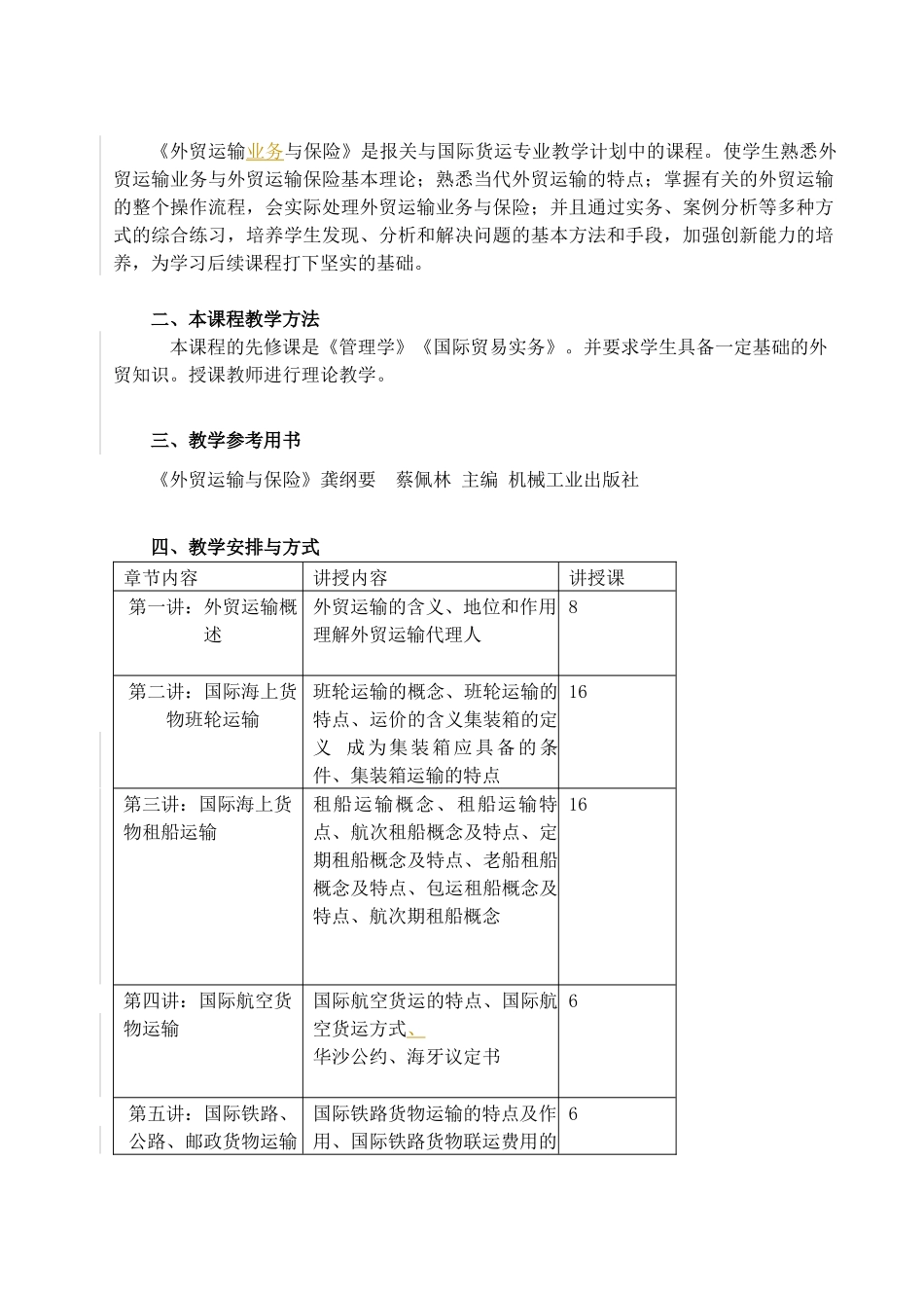 外贸运输业务与保险课程_第2页