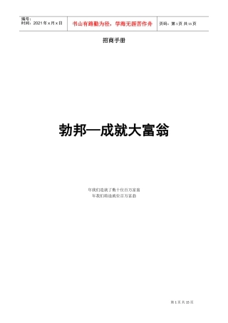 勃邦招商手册(DOC15页)
