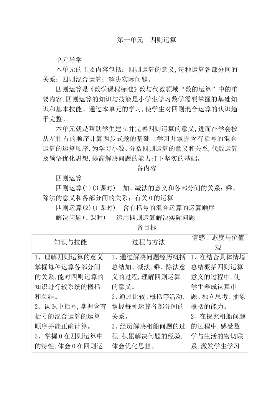 第一单元 四则运算测试题_第1页