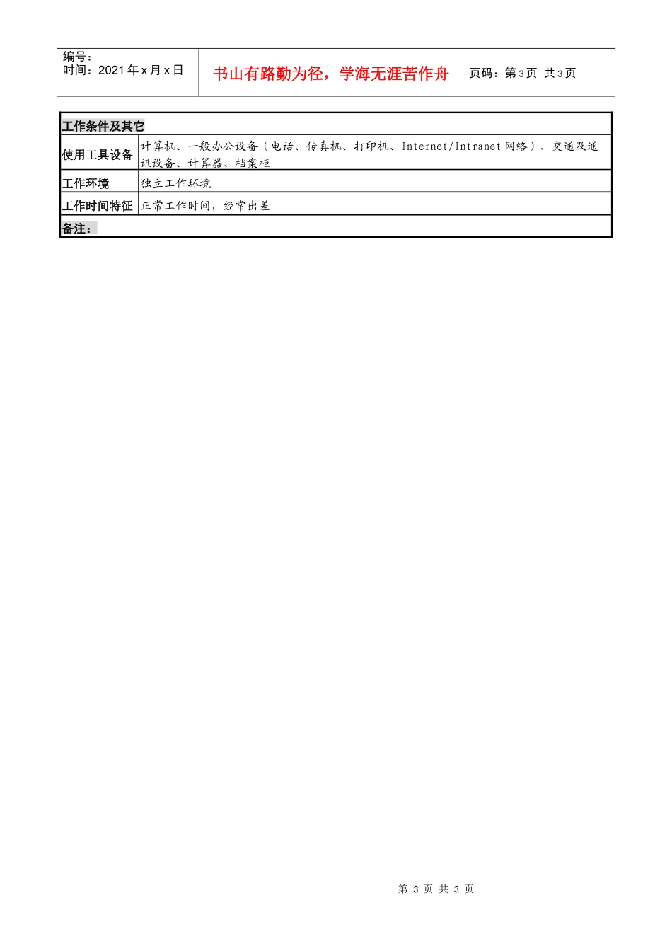 化妆品公司生产技术管理部部长岗位说明书_第3页