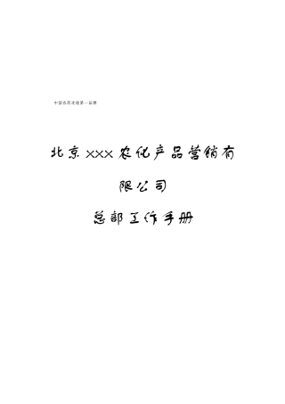 北京某某公司总部工作手册