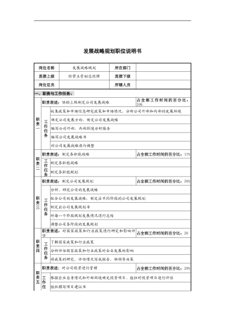华北光学仪器公司发展战略规划职位说明书