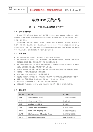 华为GSM无线产品详细论述