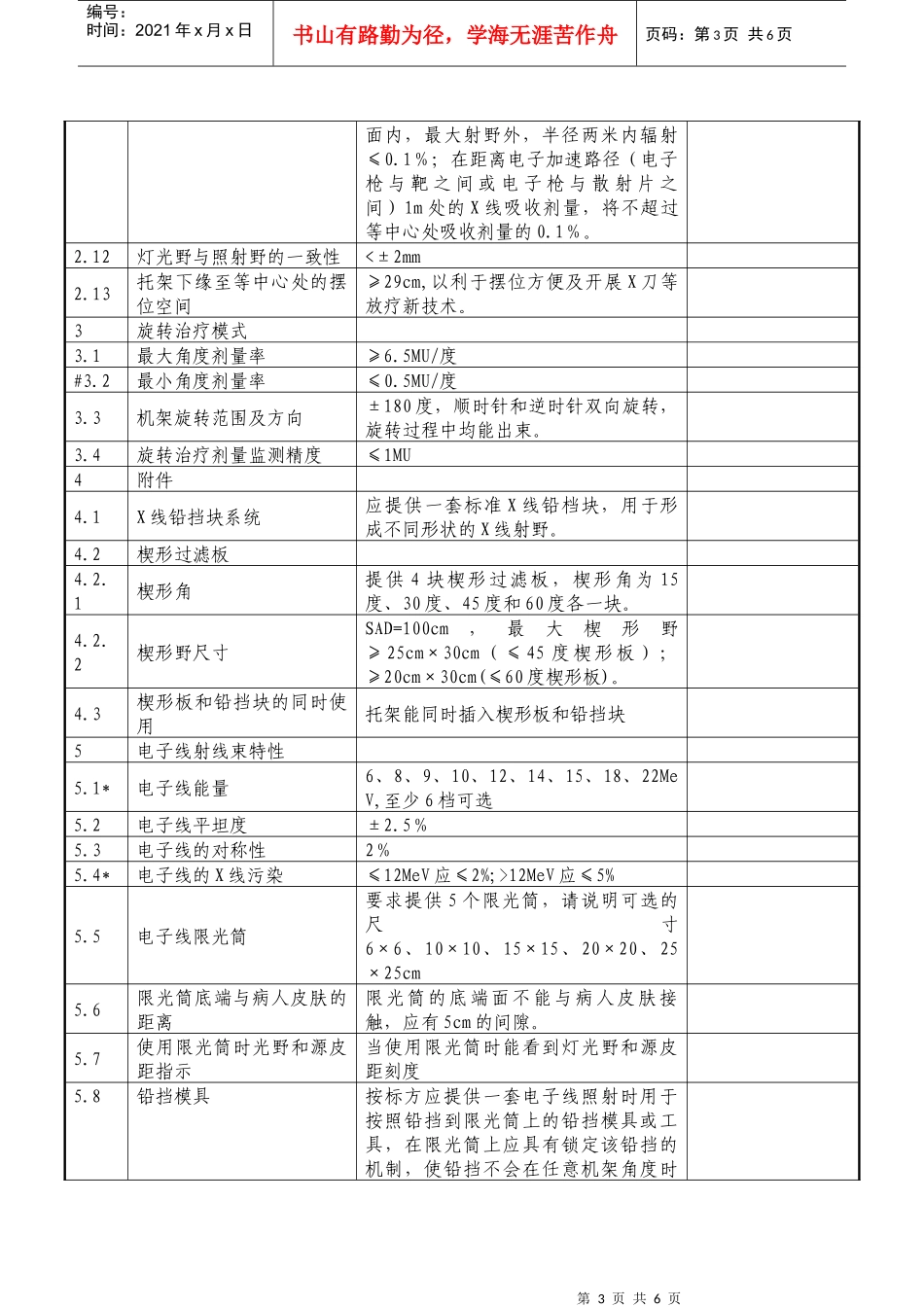 医用直线加速器招标要求_第3页