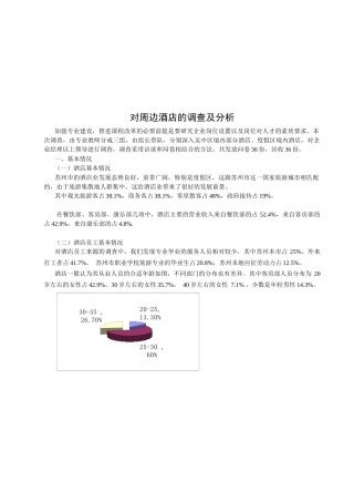 对周边酒店的调查与分析