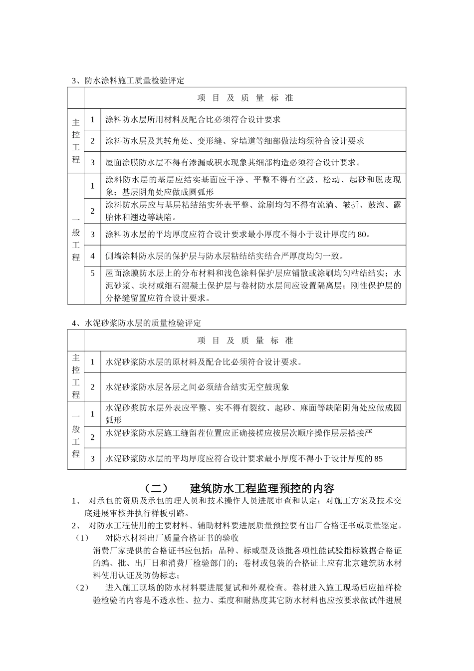 建筑防水工程施工质量监理实施细则_第2页