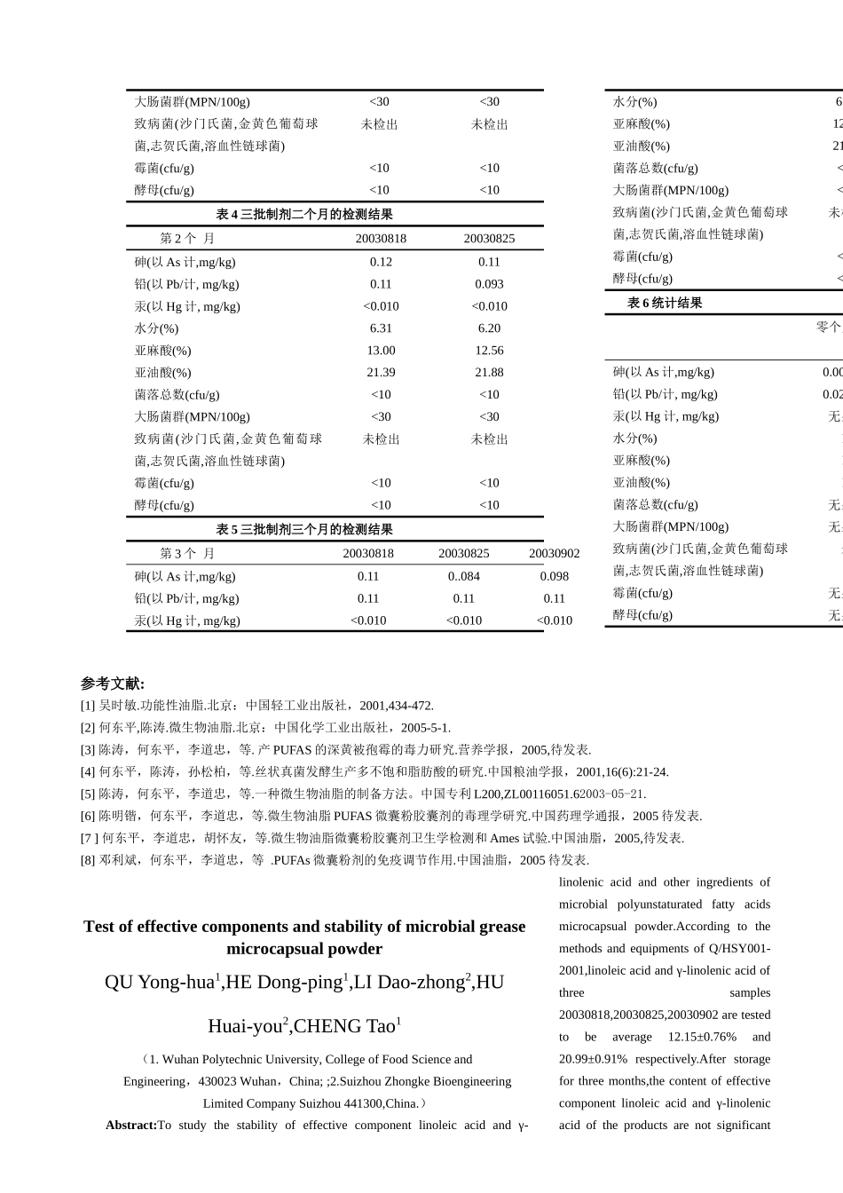 微生物油脂微囊粉胶囊剂有效成分及其稳定性检测_第2页