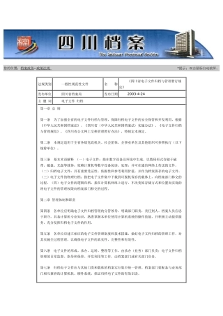 四川省电子文件归档与管理暂行规定