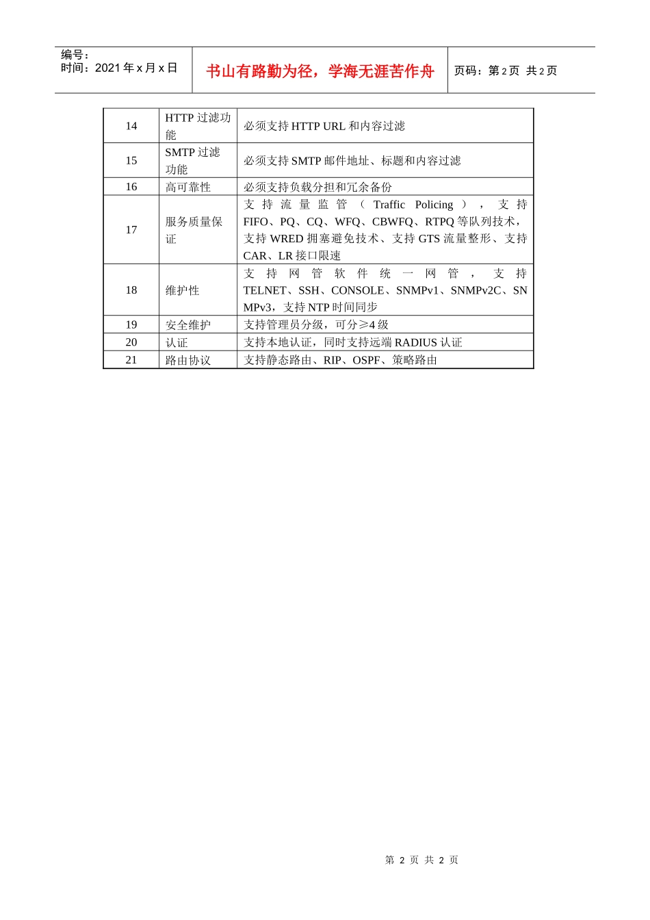 华三中低端防火墙产品主要技术参数H3CSecpathF1_第2页